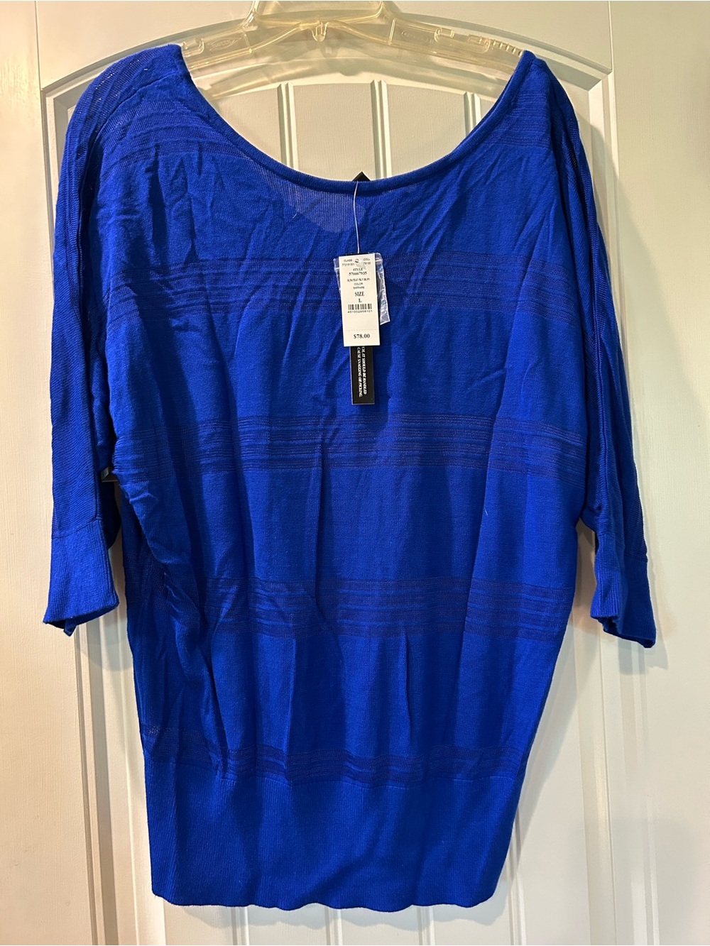 White House Black Market Royal Blue Boatneck Tunic